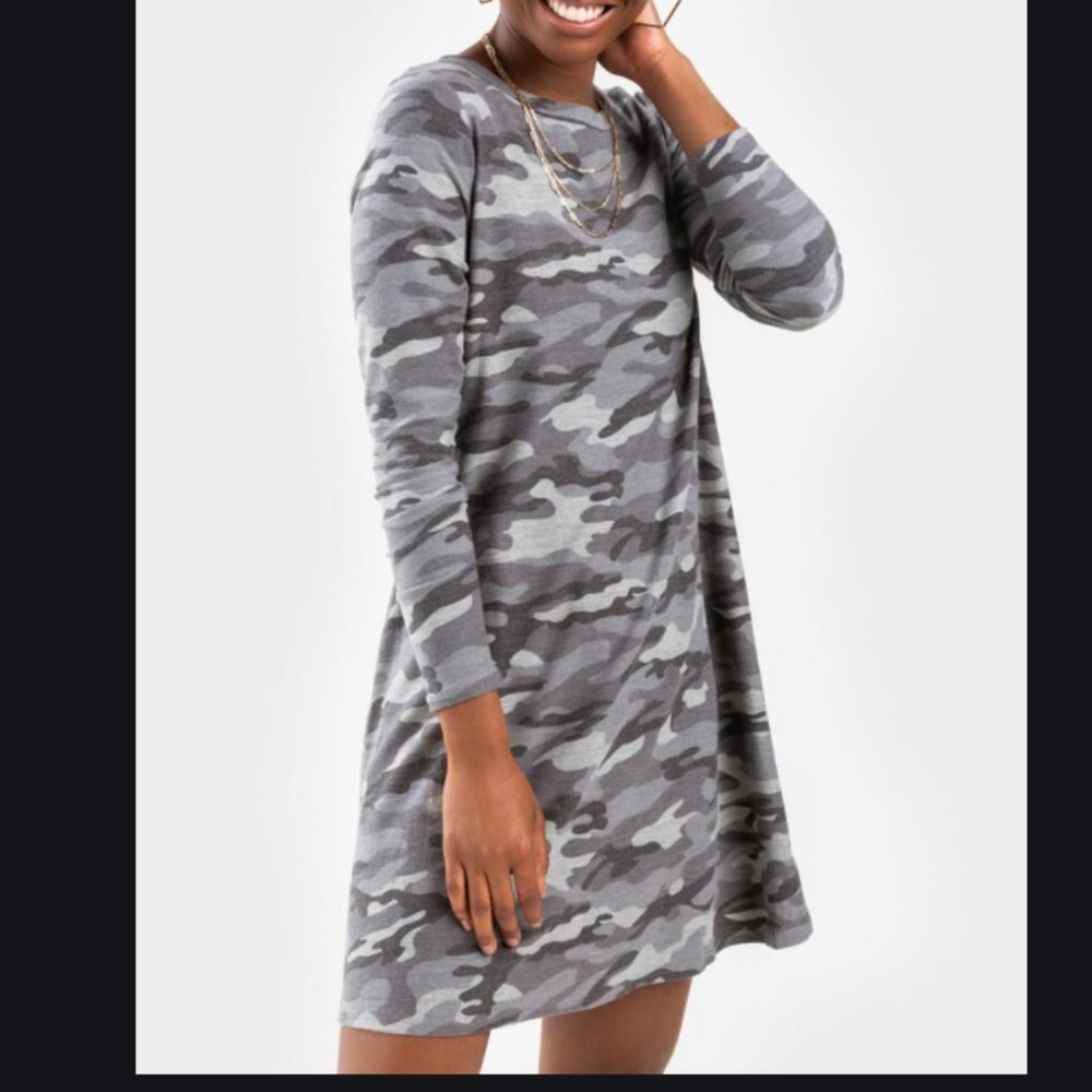 NWT Franchesca's Lylah Waffle Camo Knit Dress XXS